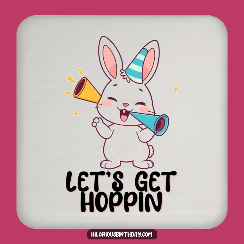 Funny Bunny Party Coasters: Enthusiastic Festive Gift Set for Protection