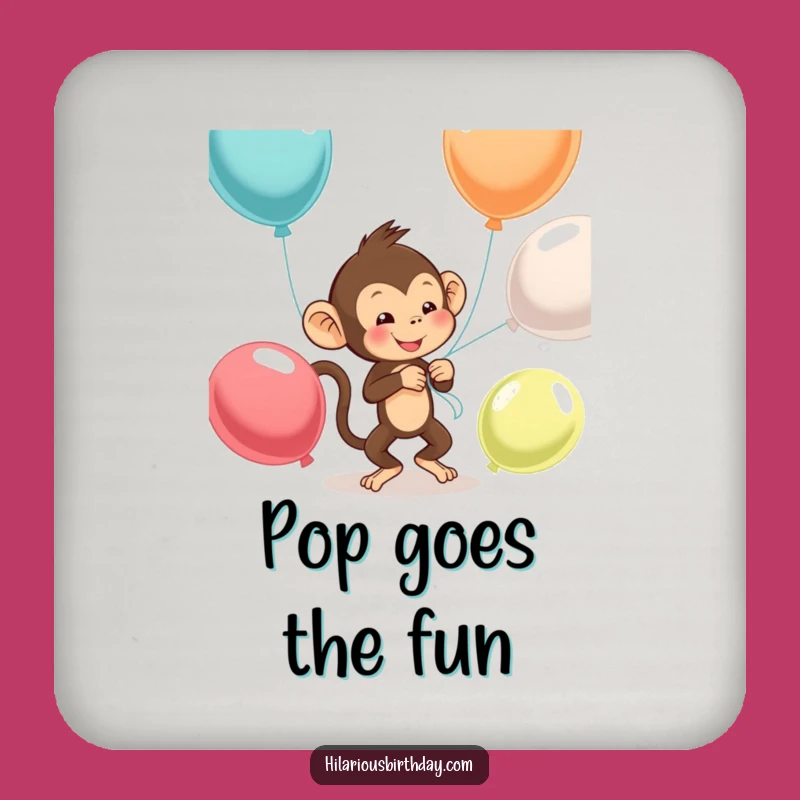 Funny Monkey Balloon Coaster: Protect Surfaces with Fun - Gift Set
