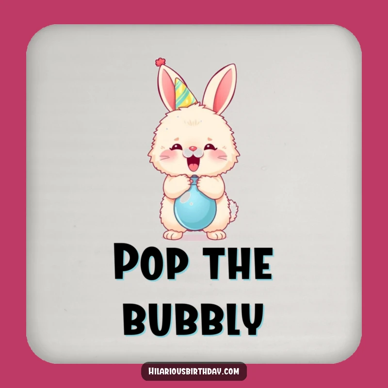 Funny Bunny Party Coaster - Festive Table Fun, Chic Gift