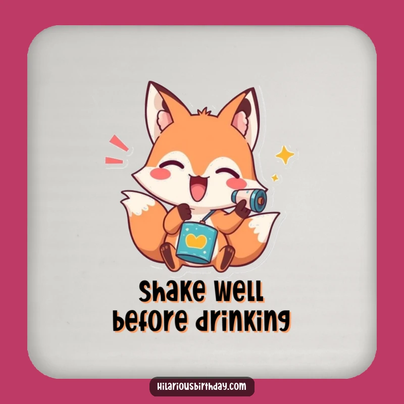 Funny Fox Noisemaker Coasters - Playful Festive Set for Party Tables