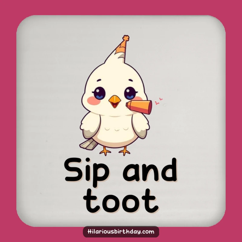 Funny Bird Party Blower Coaster: Protect Surfaces, Add Festivity & Fun!