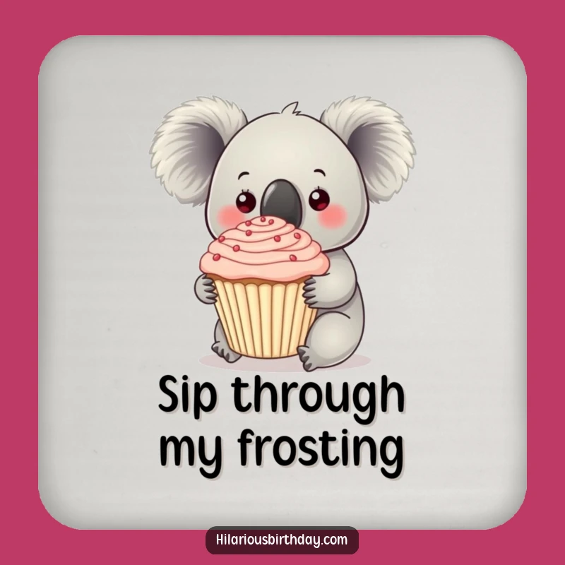Funny Koala Cupcake Coaster: Protect Surfaces with Sweet Charm!