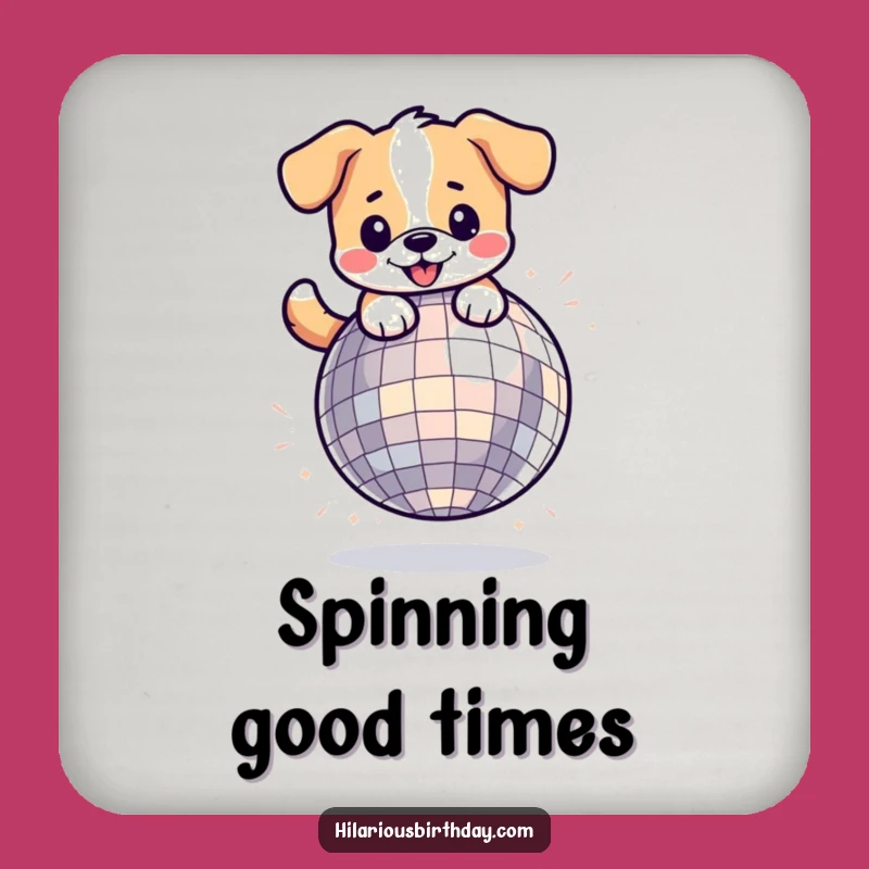 Funny Kawaii Dog Disco Coaster: Protect Surfaces with Funk!