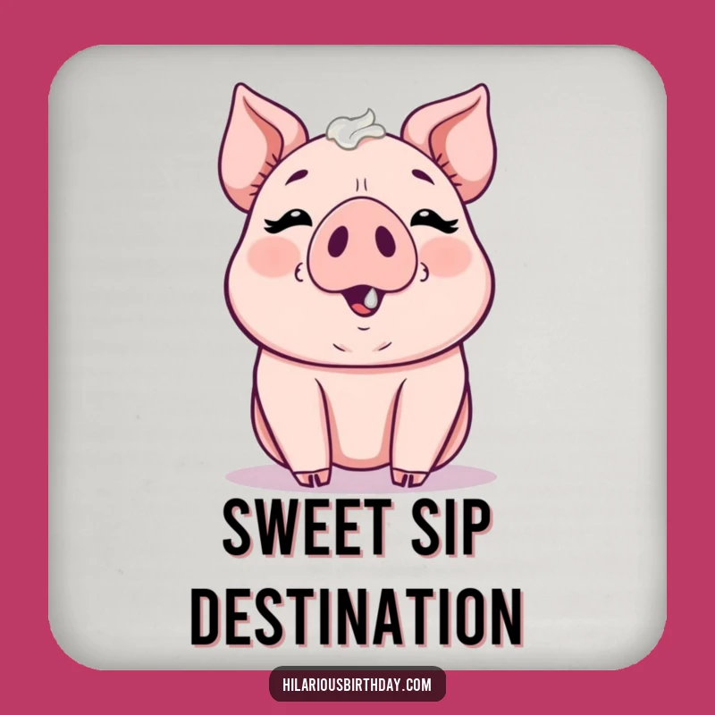 Funny Kawaii Pig Frosting Coaster - Sweet Table Protection Gift