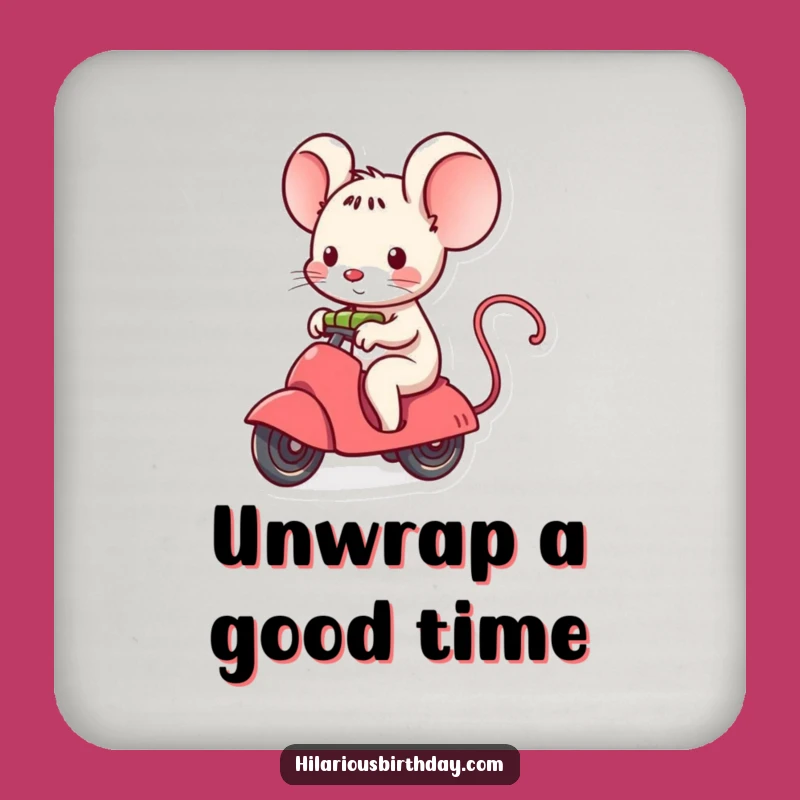 Funny Kawaii Mouse Gift Coaster: Protect Surfaces with a Ride!