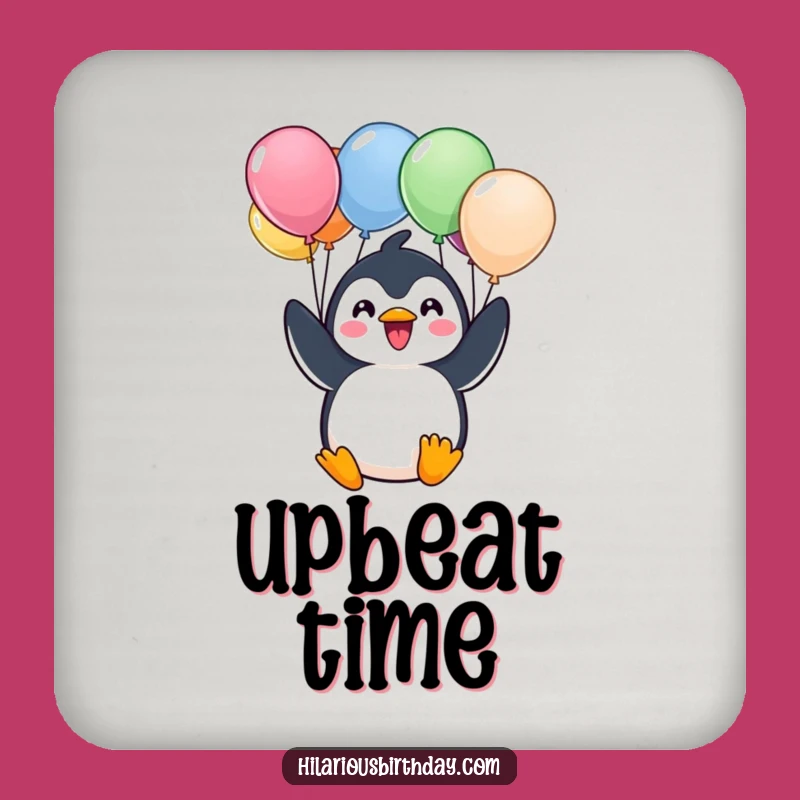 Funny Kawaii Penguin Balloon Drink Coaster - Cheerful Protection with Art