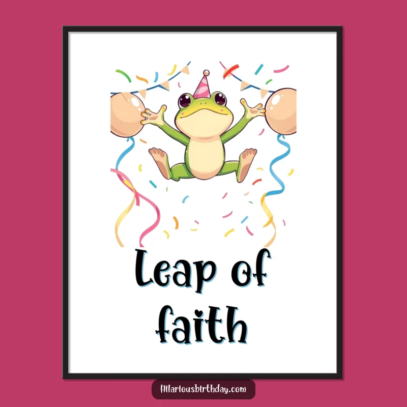 Funny Frog Streamer Poster - Energetic Wall Art for Party Spaces