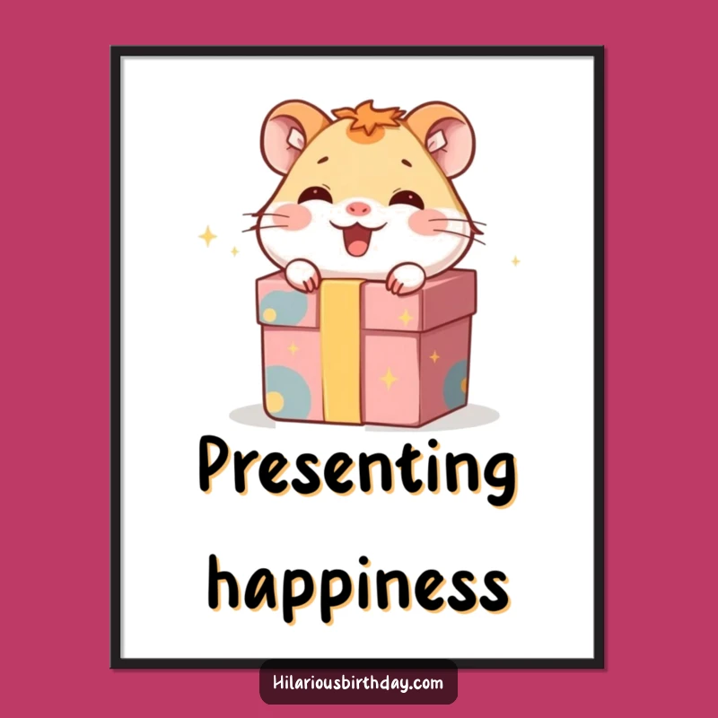 Funny Giggling Hamster Poster: Hidden Joy for Wall Art, a Great Gift