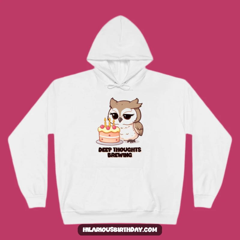 Cozy Funny Owl Cake Hoodie: Warm & Wise Character, Your New Favorite Funny Gift