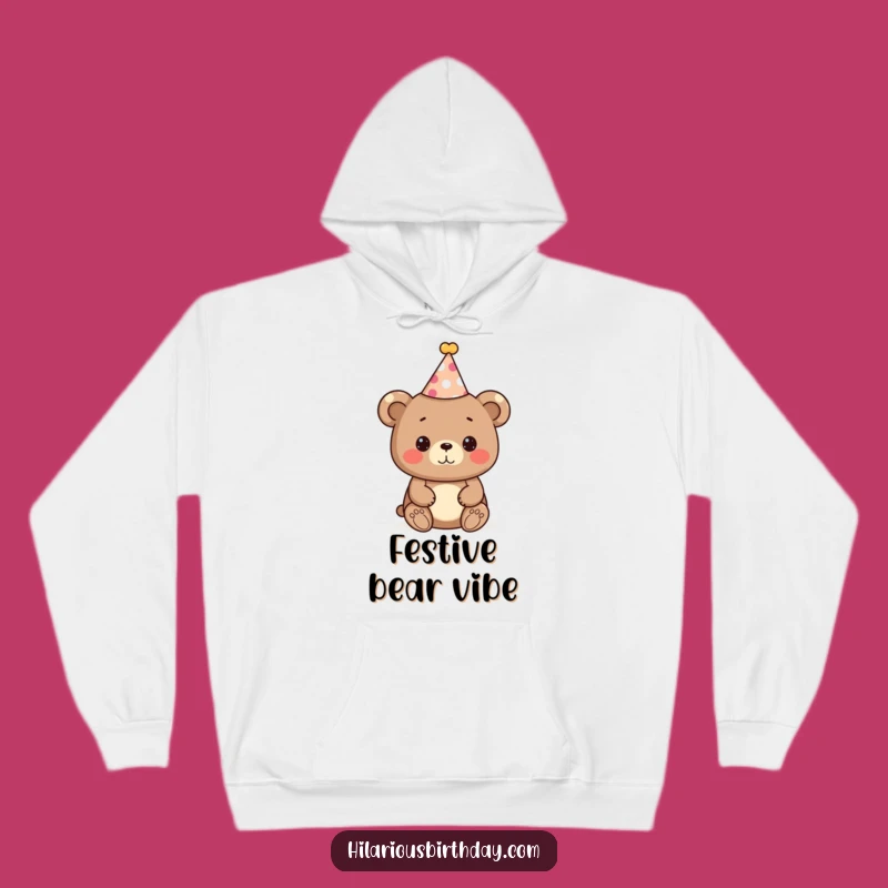 Funny Bear Party Hoodie: Cozy Festive Gift for Cuddly Celebrations