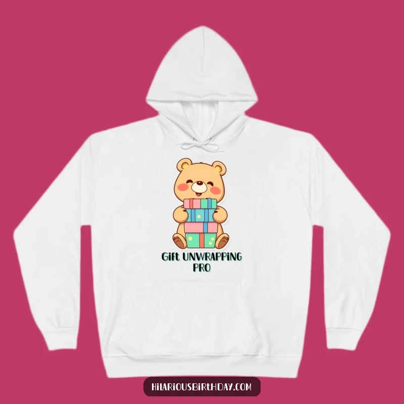 Funny Bear Balancing Presents Hoodie: Cozy Gift Sweatshirt for Warmth