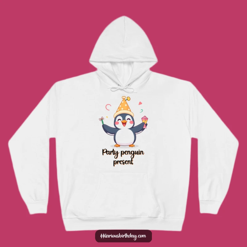 Funny Penguin Juggling Hoodie: Cozy Festive Wear, Perfect Comfort Gift
