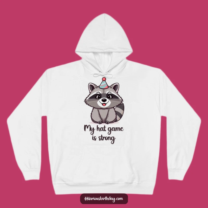 Funny Raccoon Party Hoodie: Cozy Silly Hat Raccoon, Ideal Funny Gift!