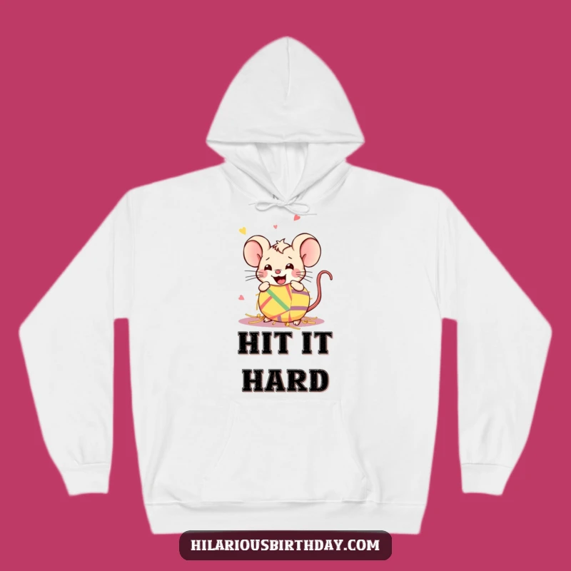 Cozy Funny Kawaii Mouse Piñata Hoodie: Smash Your Cold, Gift Fun!