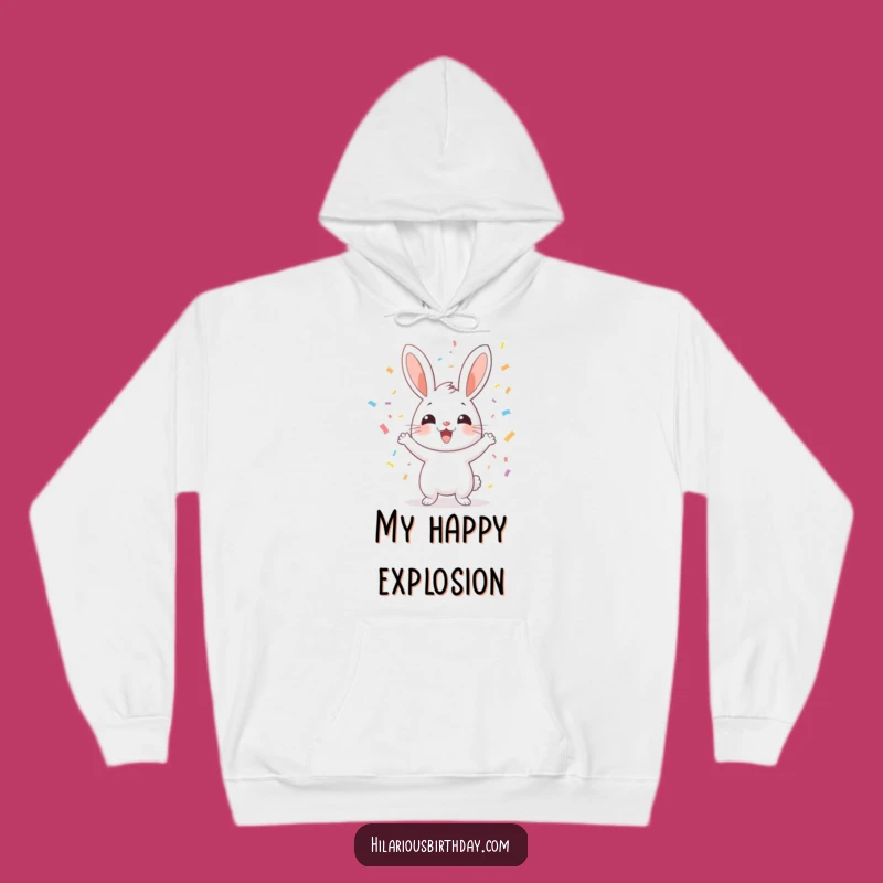 Funny Rabbit Confetti Hoodie: Cozy Celebration for a Hilarious Gift