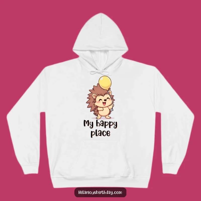 Cozy Funny Hedgehog Balloon Hoodie: Warm & Cheerful Character, Your New Favorite Funny Gift