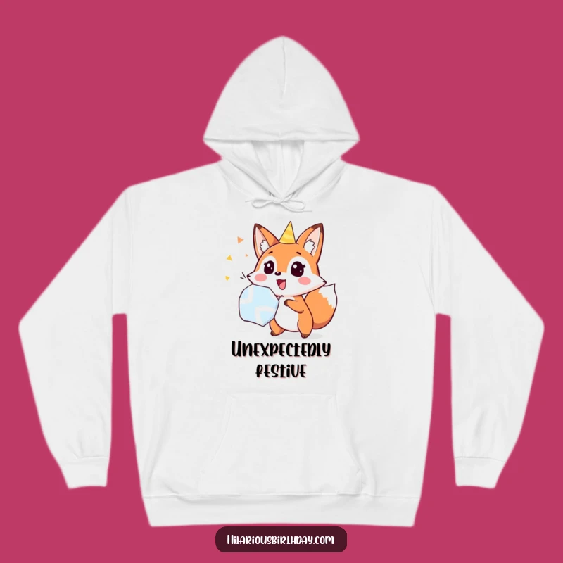 Funny Fox Party Popper Hoodie: Cozy Surprise for a Hilarious Gift