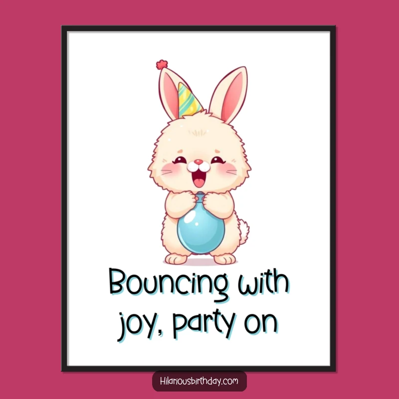 Funny Free Printable Wall Art: Bunny Balloon Pop, Party Vibe, Quirky Downloadable Decor