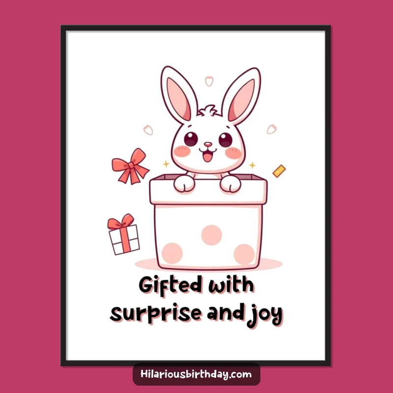 Free Printable Kawaii Bunny Wall Art: Surprising Pop-Up Gift Downloadable Art
