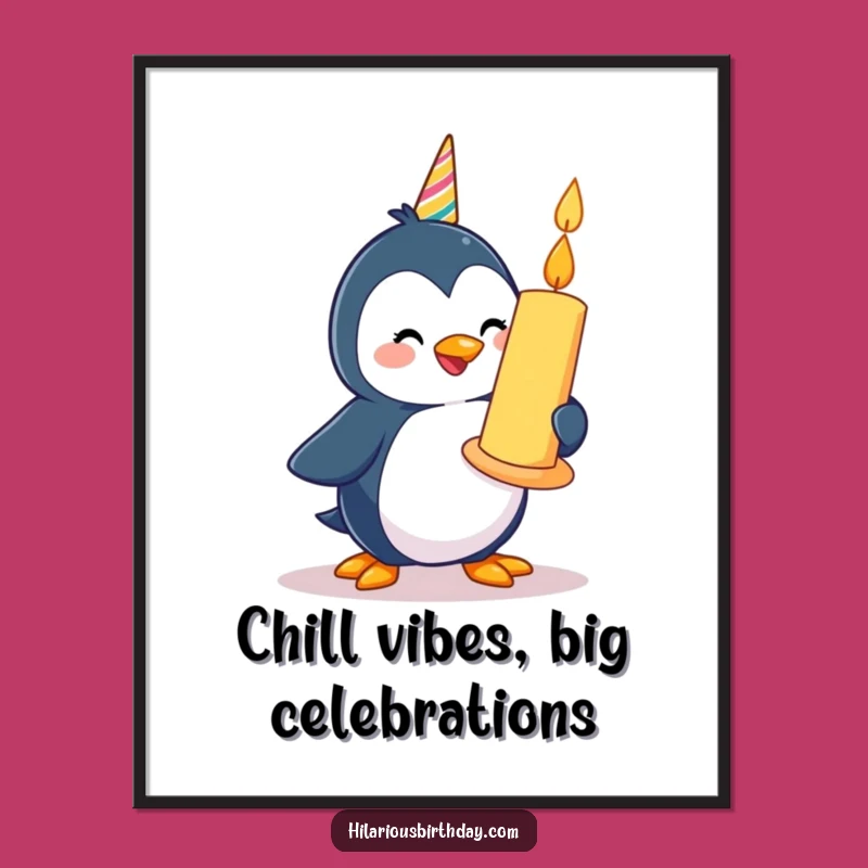 Free Printable Penguin Wall Art: Giant Candle Waddler Downloadable Decor