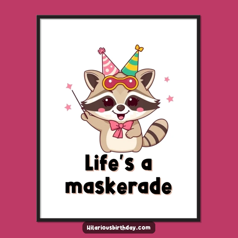 Free Printable Raccoon Wall Art: Juggling Party Fun Downloadable Decor