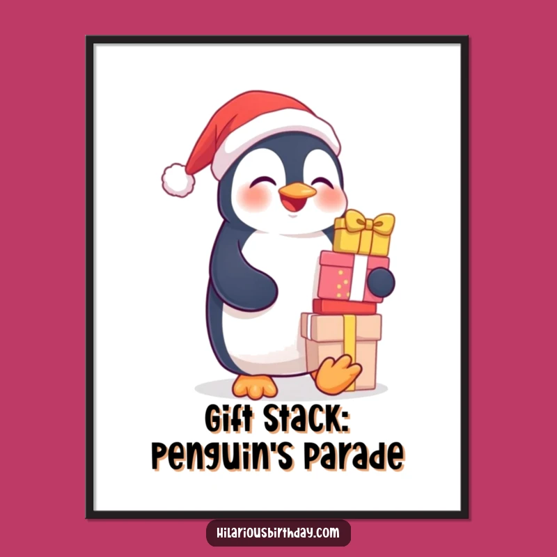 Funny Free Printable Wall Art: Giggling Penguin Gifts - Quirky Downloadable Decor