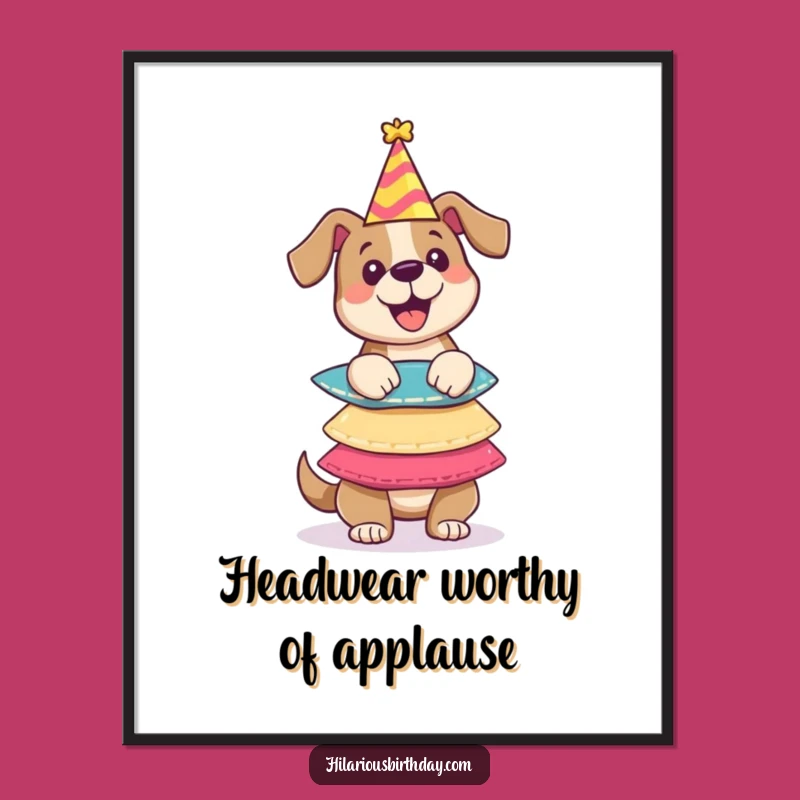 Funny Free Printable Dog Party Hat Wall Art: Whimsical Downloadable Decor for Dog Lovers