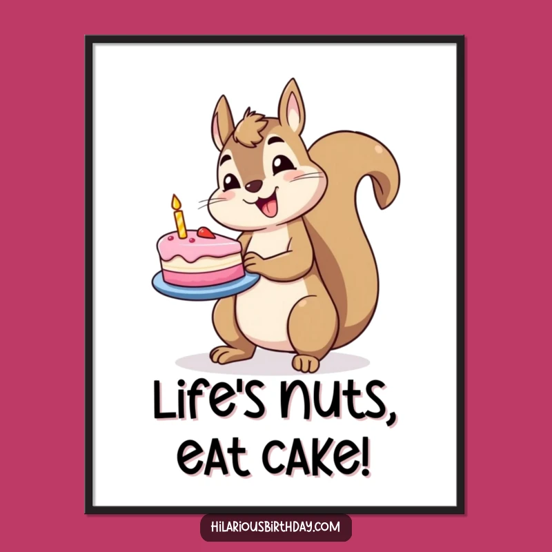 Free Printable Squirrel Wall Art: Jolly Cake Balance Downloadable Decor