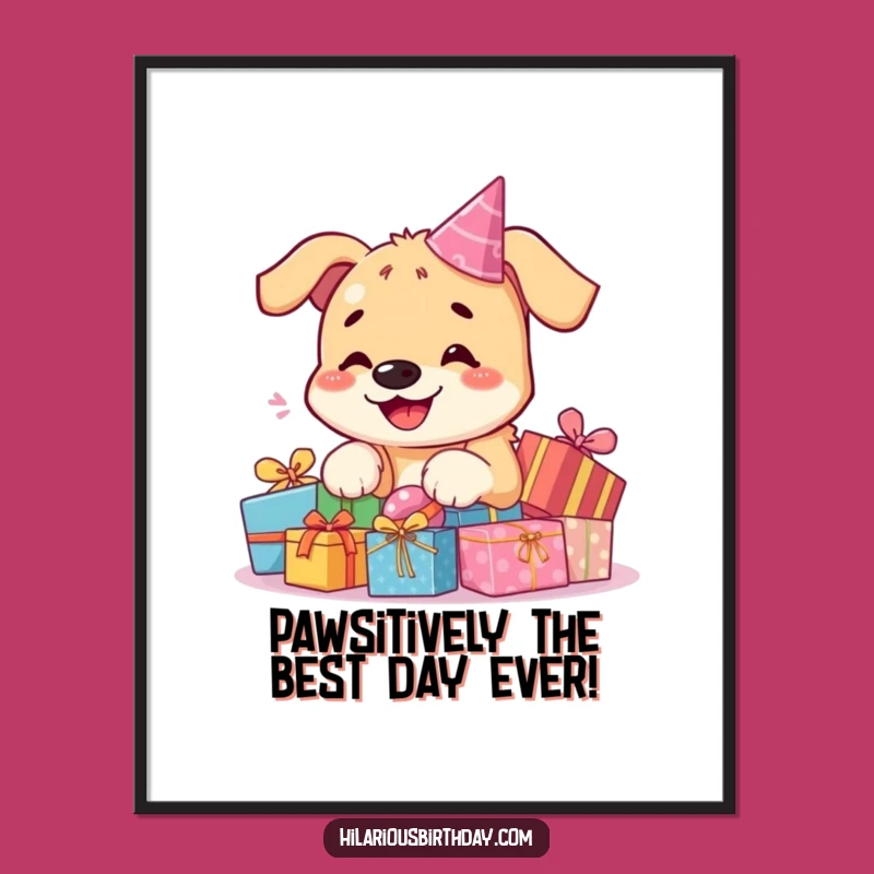 Free Printable Wall Art: Kawaii Dog Birthday Gifts Funny Downloadable Art Print