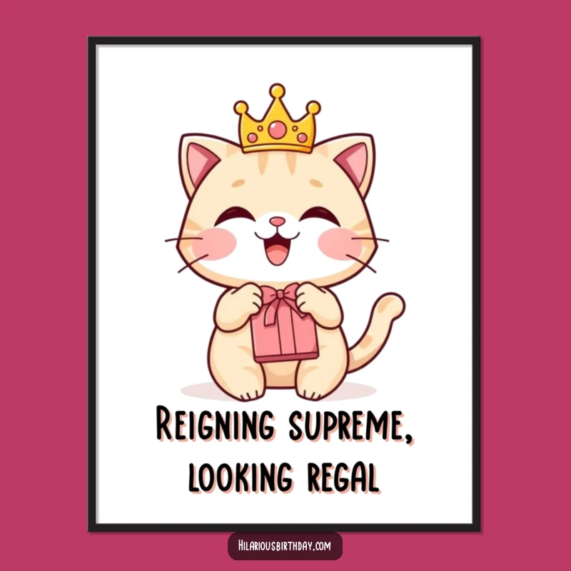 Free Printable Wall Art: Royal Cat Crown Decor, Hilarious Downloadable Art for Cat Lovers