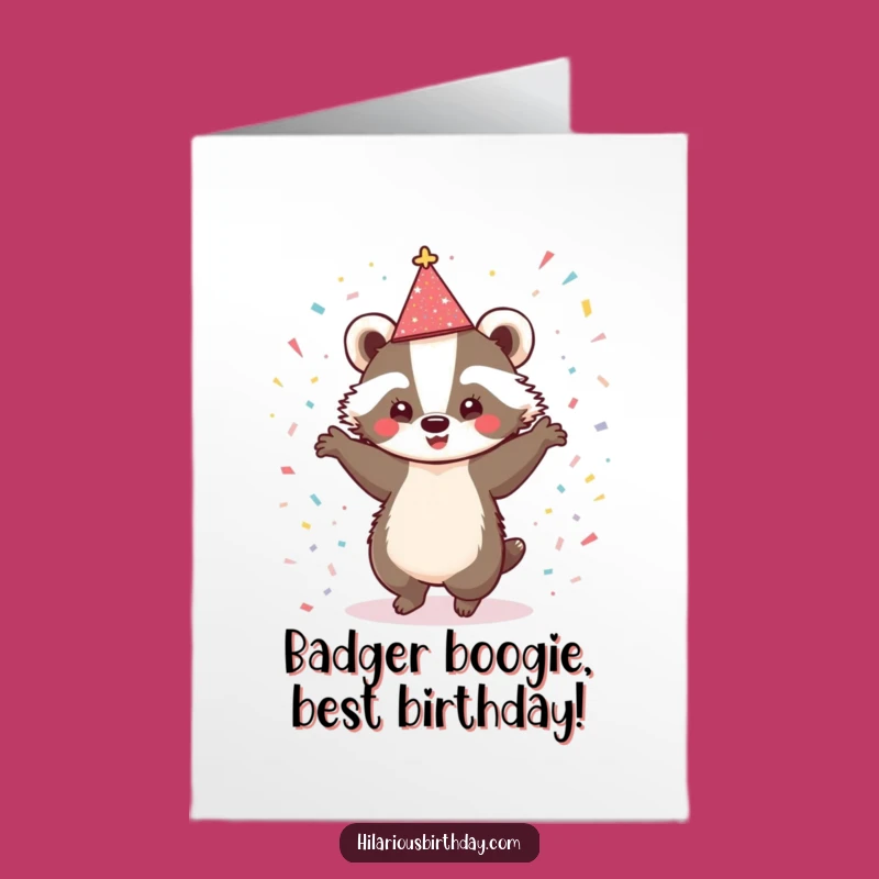 Free Printable Birthday Card: Badger's Dance Party, Fun Downloadable Gift
