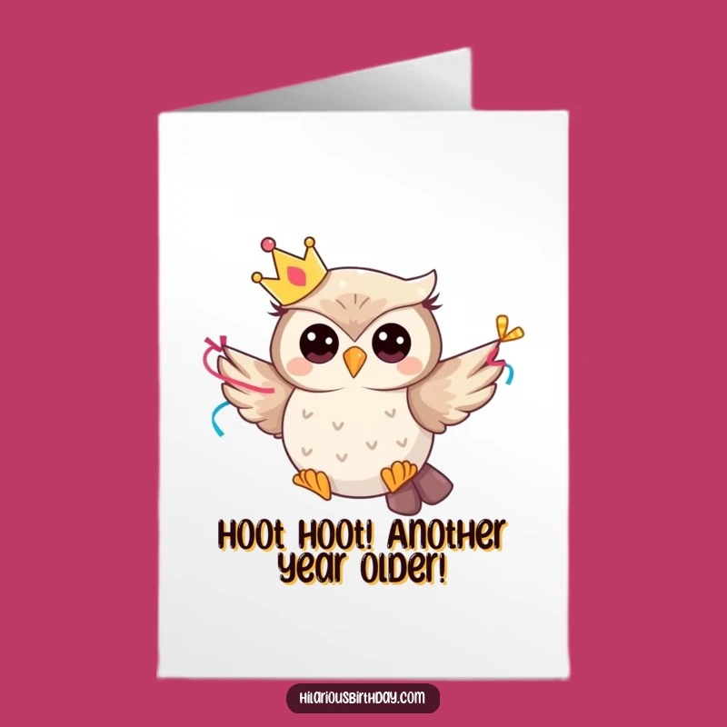 Free Printable Whimsical Owl Birthday Card: Funny Downloadable Gift for Any Celebration