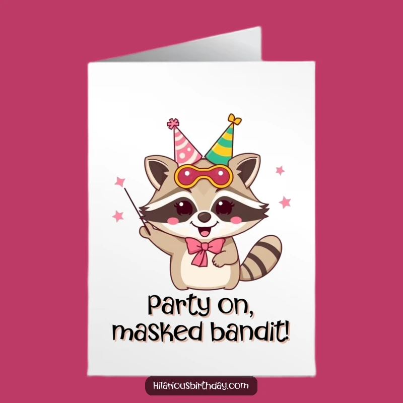 Free Printable Raccoon Birthday Card: Juggling & Funny Downloadable Gift!