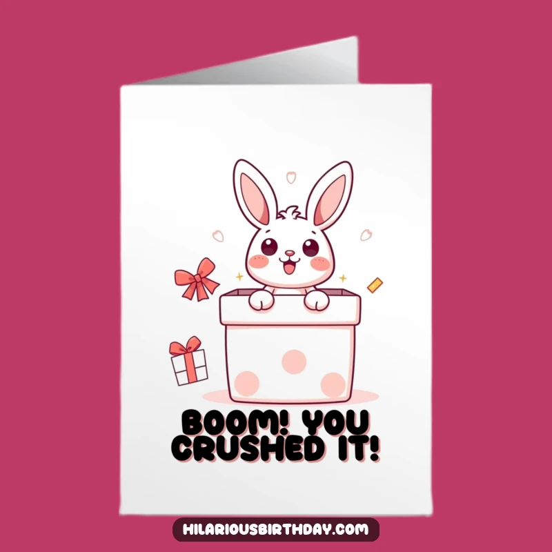 Free Printable Surprise Bunny Congratulations Card: Kawaii Pop-Up Gift Joy Downloadable