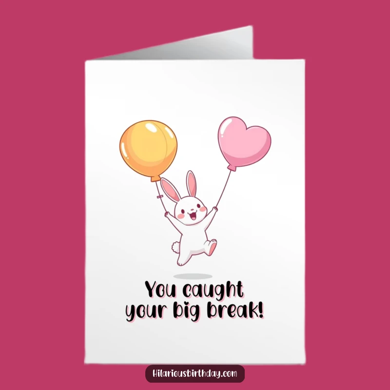 Free Printable Bunny Balloon Congratulations Card: Funny Downloadable Gift for Any Occasion