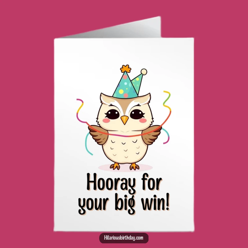 Free Printable Congrats Card: Joyful Owl Celebrates - Humorous Downloadable Gift