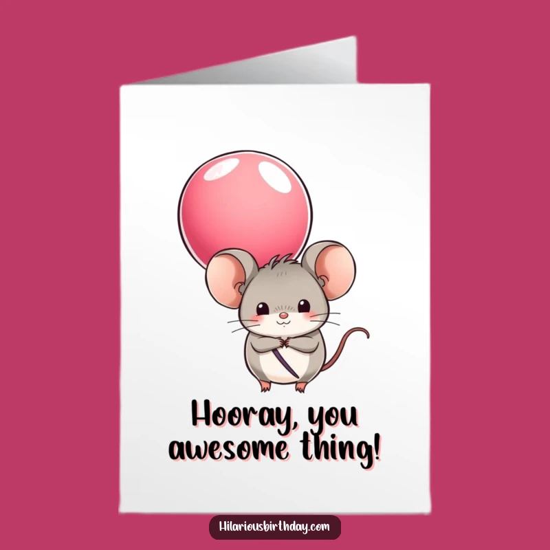 Free Printable Mouse Congratulations Card: Balloon Pop Downloadable Gift