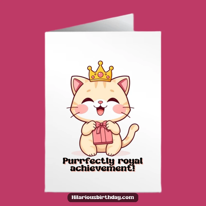 Free Printable Congrats Card: Regal Cat Gift Bag, Downloadable & Chic for Success