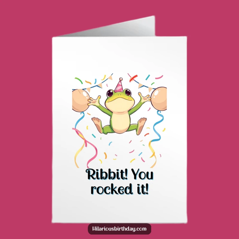 Free Printable Frog Congratulations Card: Leaping Success Downloadable Gift