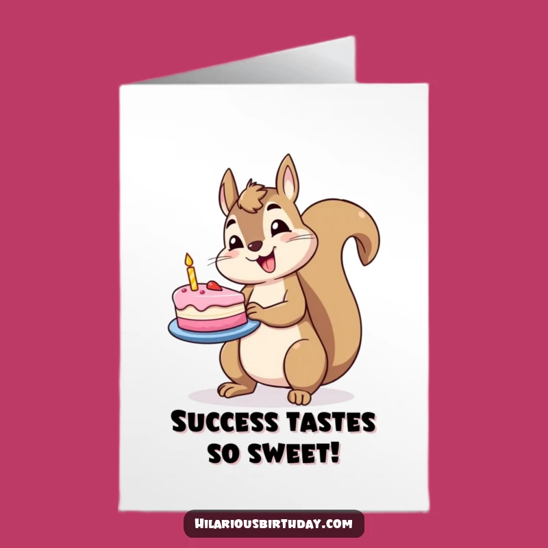 Free Printable Squirrel Congratulations Card: Jolly Achievement Downloadable Gift