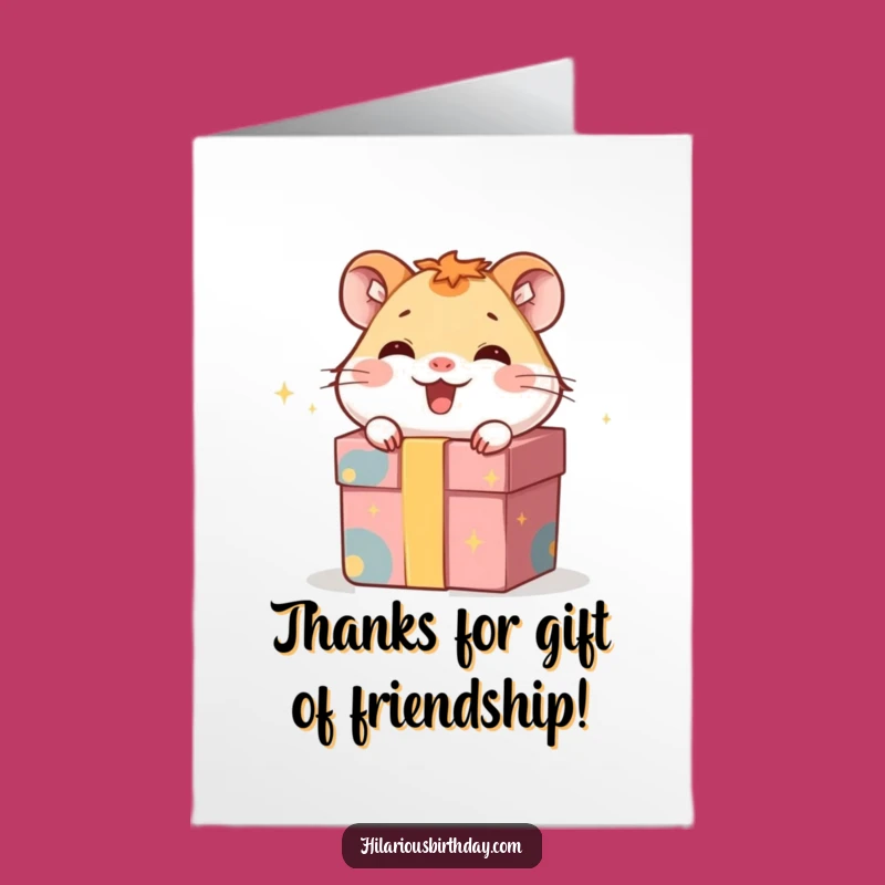 Free Printable Hamster Thank You Card: Funny Downloadable Gift for Tiny Thanks