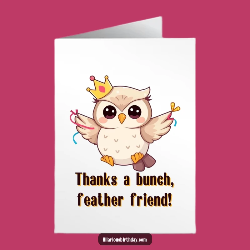 Free Printable Owl Thank You Card: Whimsical & Funny Downloadable Gift of Gratitude