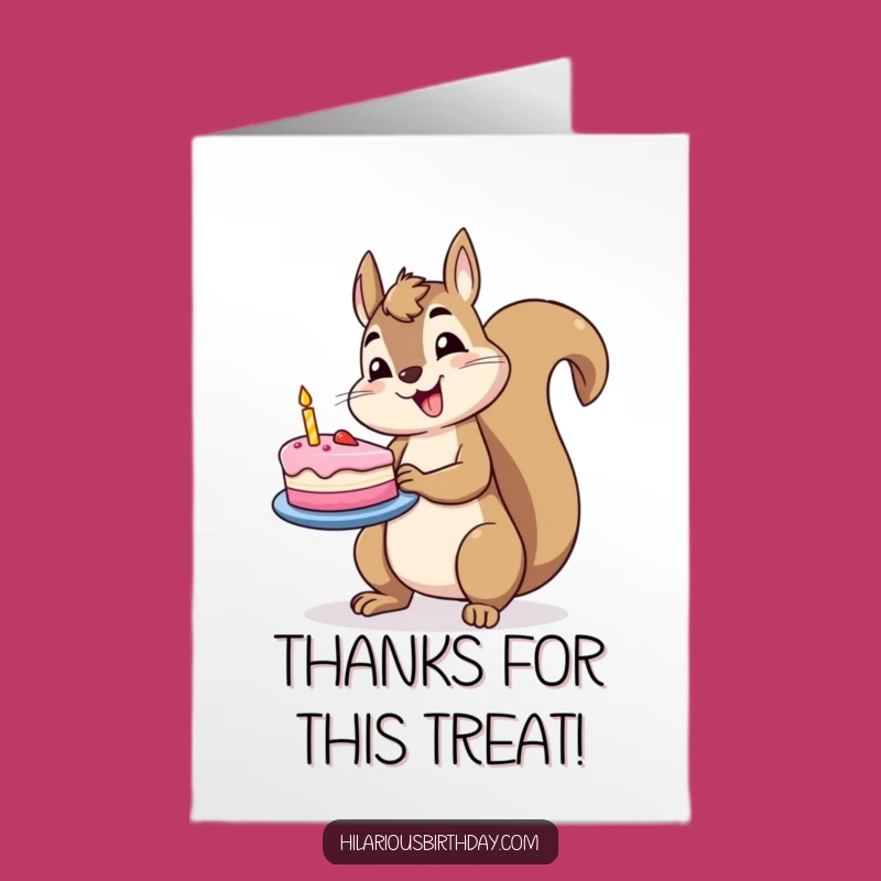 Free Printable Squirrel Thank You Card: Jolly Gratitude Downloadable Gift