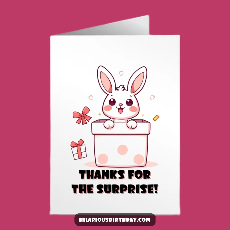 Free Printable Surprise Bunny Thank You Card: Kawaii Pop-Up Gift Gratitude Downloadable