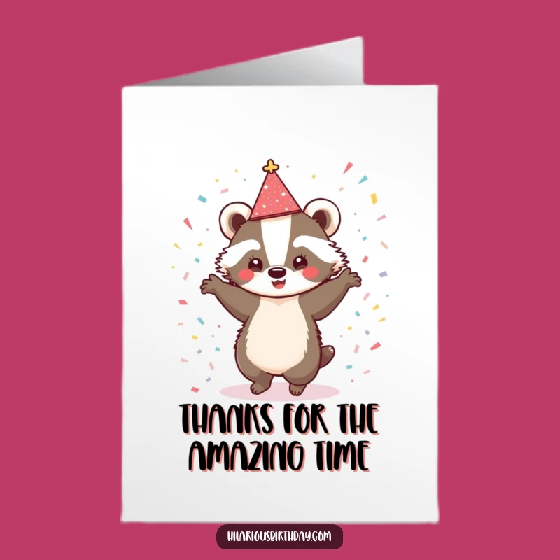Free Printable Thank You Card: Badger's Grateful Groove, Downloadable Appreciation Gift