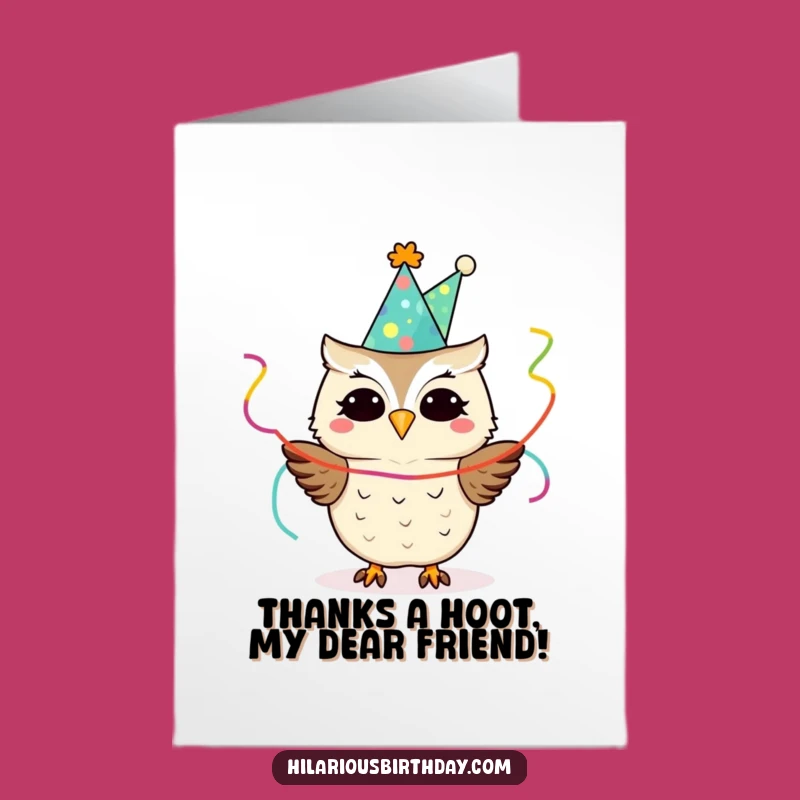 Free Printable Thank You Card: Cheerful Owl Says Thanks - Sweet Downloadable Gift
