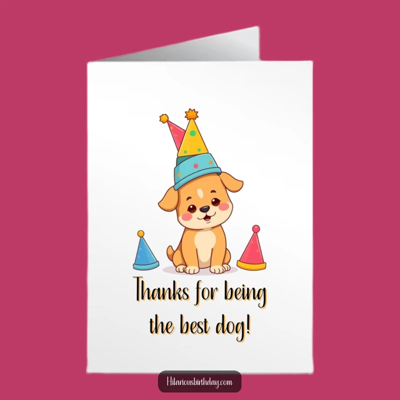 Free Printable Thank You Card: Doggy Hat Balance - Sweet Downloadable Gift