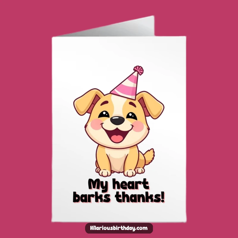 Free Printable Thank You Card: Happy Dog Party Hat, Hilarious Downloadable Gratitude Gift