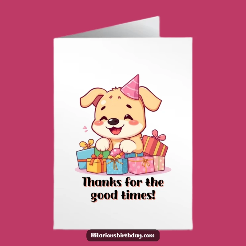 Free Printable Thank You Card: Kawaii Dog Gifts Funny Downloadable Greeting Card