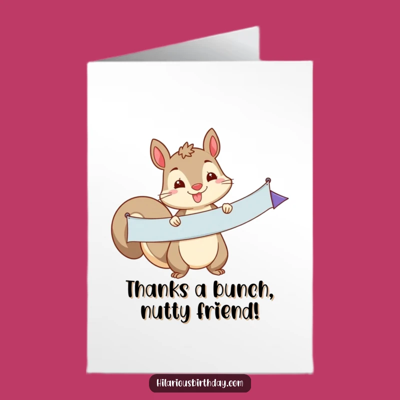Free Printable Squirrel Thank You Card: Funny Banner Downloadable Gift for Expressing Gratitude